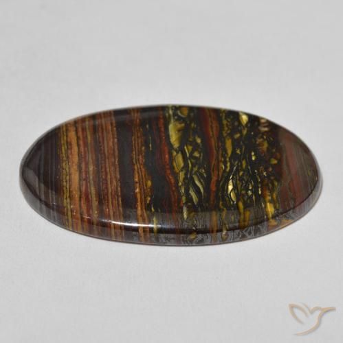 Matriz Olho de Tigre Multicolorido Natural 50.94ct, oval, Opaco