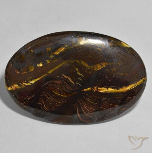49.33ct Natural Multicolorido Matriz Olho de Tigre, oval, Opaco