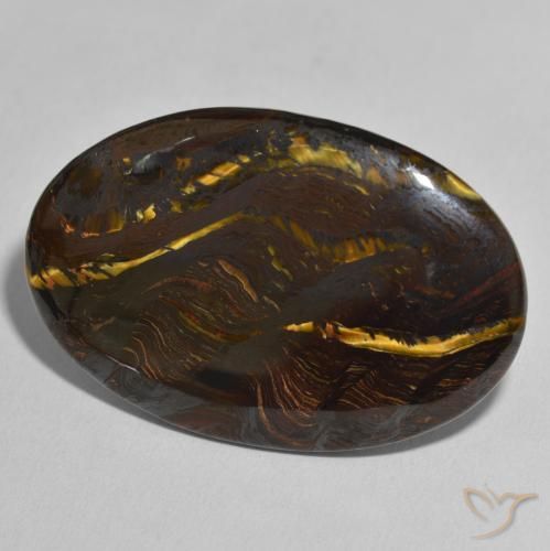 Matriz Olho de Tigre Multicolorido Natural 49.33ct, oval, Opaco