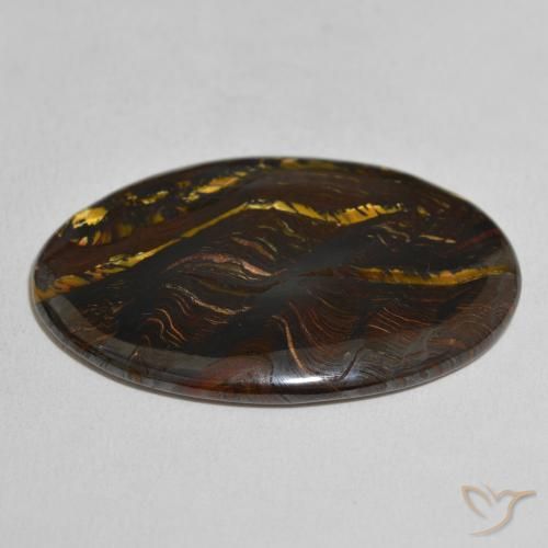Matriz Olho de Tigre Multicolorido Natural 49.33ct, oval, Opaco