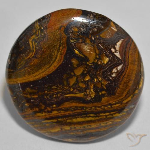 52.68ct Natural Multicolorido Matriz Olho de Tigre, Redondo, Opaco