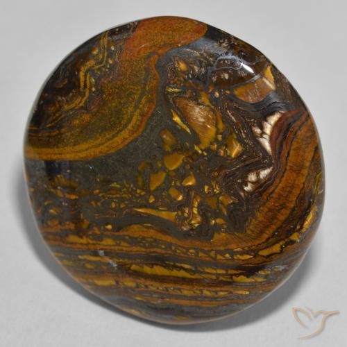 Matriz Olho de Tigre Multicolorido Natural 52.68ct, Redondo, Opaco