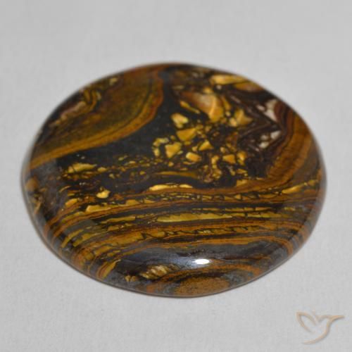 Matriz Olho de Tigre Multicolorido Natural 52.68ct, Redondo, Opaco