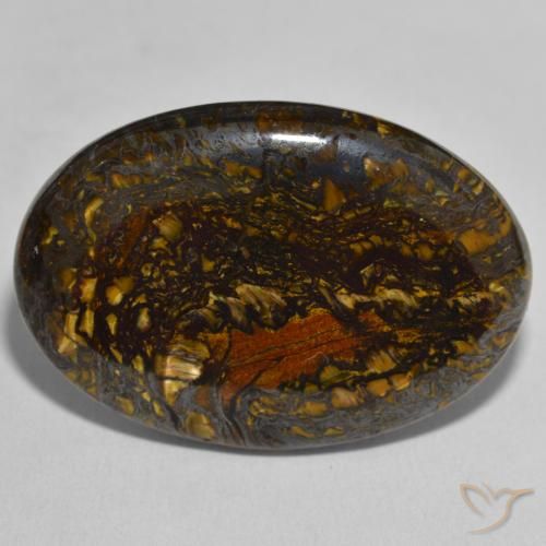 45.55ct Natural Multicolorido Matriz Olho de Tigre, oval, Opaco