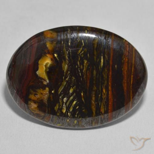 29.37ct Natural Multicolorido Matriz Olho de Tigre, oval, Opaco