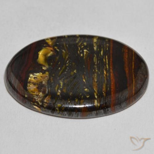 Matriz Olho de Tigre Multicolorido Natural 29.37ct, oval, Opaco