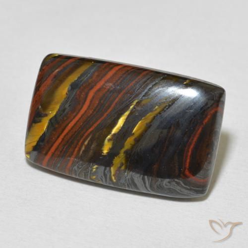 Matriz Olho de Tigre Multicolorido Natural 17.51ct, Almofada, Opaco
