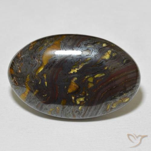 26.41ct Natural Multicolorido Matriz Olho de Tigre, oval, Opaco