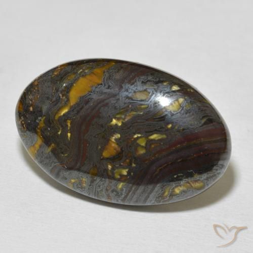 Matriz Olho de Tigre Multicolorido Natural 26.41ct, oval, Opaco