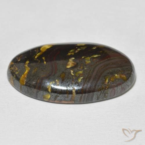 Matriz Olho de Tigre Multicolorido Natural 26.41ct, oval, Opaco