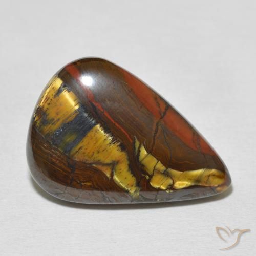 Matriz Olho de Tigre Multicolorido Natural 16.40ct, Formato de pêra, Opaco