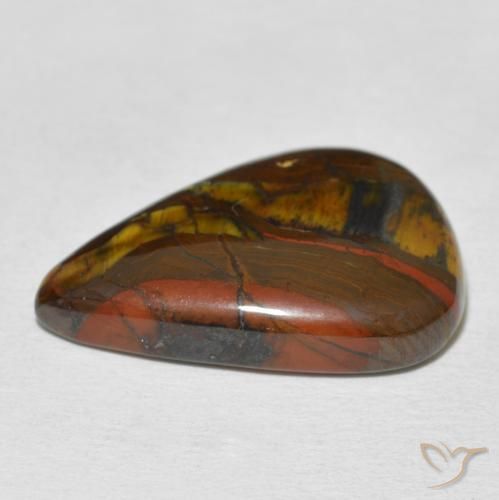 Matriz Olho de Tigre Multicolorido Natural 16.40ct, Formato de pêra, Opaco