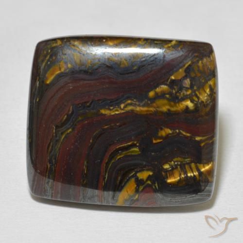 31.44ct Natural Multicolorido Matriz Olho de Tigre, Almofada, Opaco