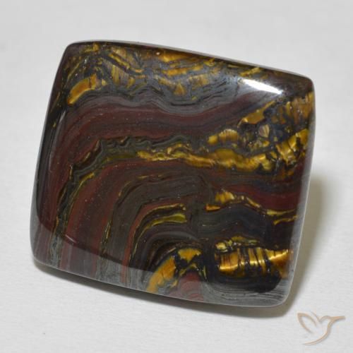 Matriz Olho de Tigre Multicolorido Natural 31.44ct, Almofada, Opaco