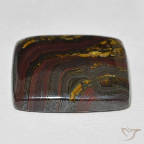 Matriz Olho de Tigre Multicolorido Natural 31.44ct, Almofada, Opaco