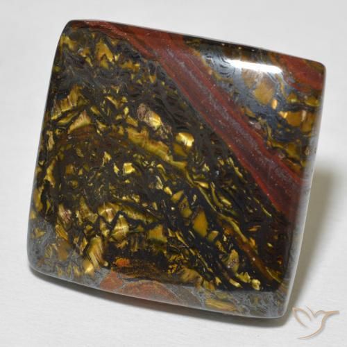Matriz Olho de Tigre Multicolorido Natural 41.55ct, Quadrado, Opaco