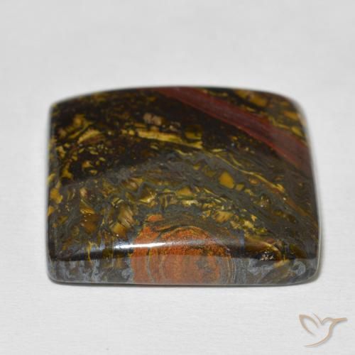 Matriz Olho de Tigre Multicolorido Natural 41.55ct, Quadrado, Opaco