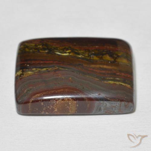 Matriz Olho de Tigre Multicolorido Natural 26.36ct, baguete, Opaco