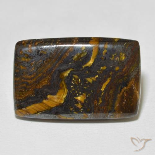 34.70ct Natural Multicolorido Matriz Olho de Tigre, Almofada, Opaco