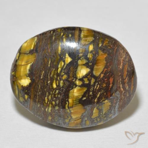 36.37ct Natural Multicolorido Matriz Olho de Tigre, oval, Opaco