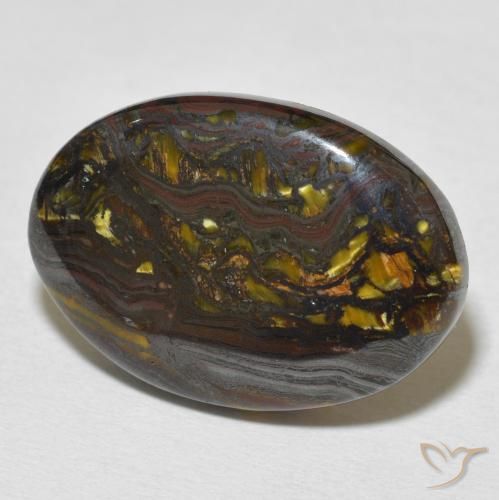 Matriz Olho de Tigre Multicolorido Natural 21.65ct, oval, Opaco