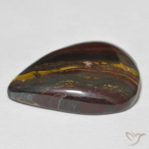 Matriz Olho de Tigre Multicolorido Natural 27.18ct, Formato de pêra, Opaco