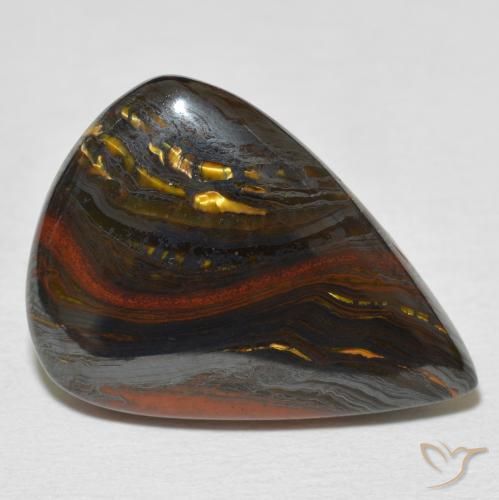 Matriz Olho de Tigre Multicolorido Natural 20.61ct, Formato de pêra, Opaco