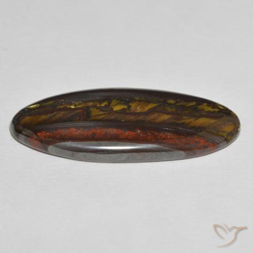 Matriz Olho de Tigre Multicolorido Natural 31.43ct, oval, Opaco