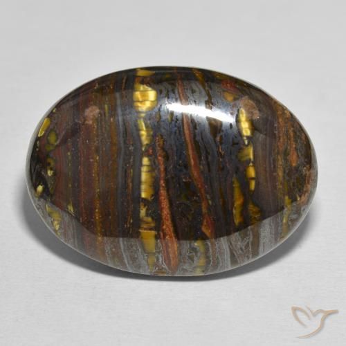 44.10ct Natural Multicolorido Matriz Olho de Tigre, oval, Opaco