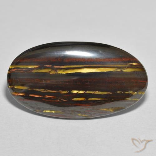 40.26ct Natural Multicolorido Matriz Olho de Tigre, oval, Opaco