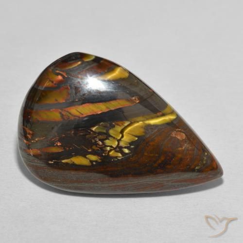 Matriz Olho de Tigre Multicolorido Natural 29.62ct, Formato de pêra, Opaco