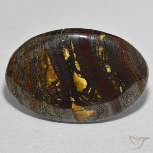 44.82ct Natural Multicolorido Matriz Olho de Tigre, oval, Opaco