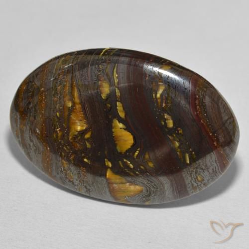 Matriz Olho de Tigre Multicolorido Natural 44.82ct, oval, Opaco