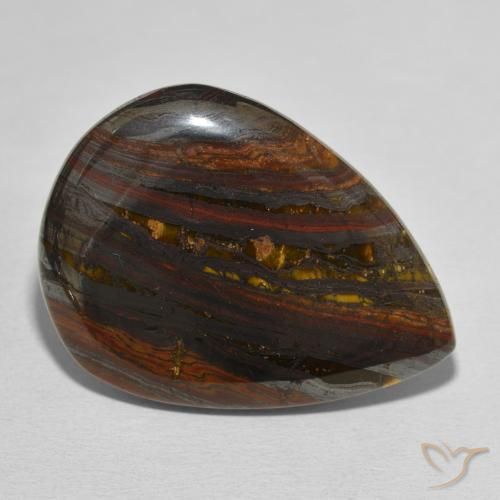 Matriz Olho de Tigre Multicolorido Natural 40.33ct, Formato de pêra, Opaco