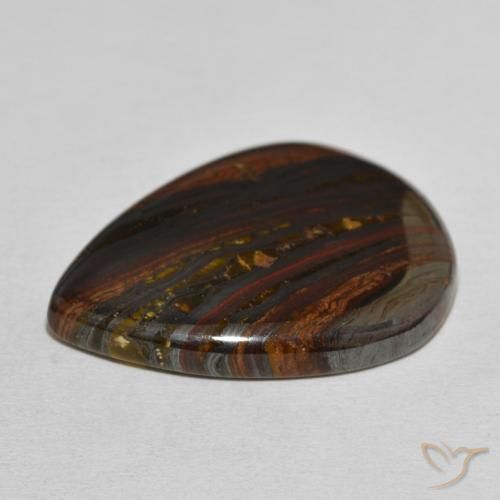 Matriz Olho de Tigre Multicolorido Natural 40.33ct, Formato de pêra, Opaco