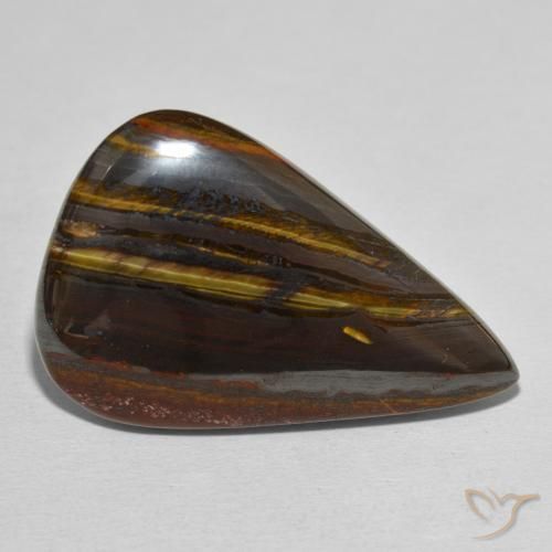 Matriz Olho de Tigre Multicolorido Natural 39.70ct, Formato de pêra, Opaco