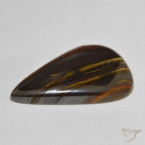 Matriz Olho de Tigre Multicolorido Natural 39.70ct, Formato de pêra, Opaco