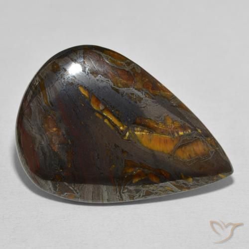 Matriz Olho de Tigre Multicolorido Natural 39.31ct, Formato de pêra, Opaco