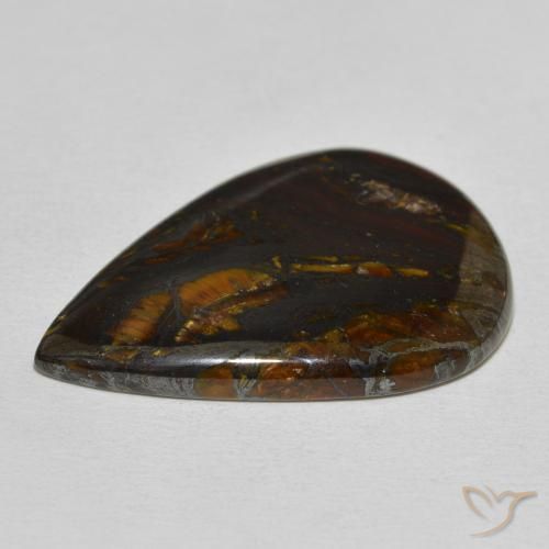 Matriz Olho de Tigre Multicolorido Natural 39.31ct, Formato de pêra, Opaco