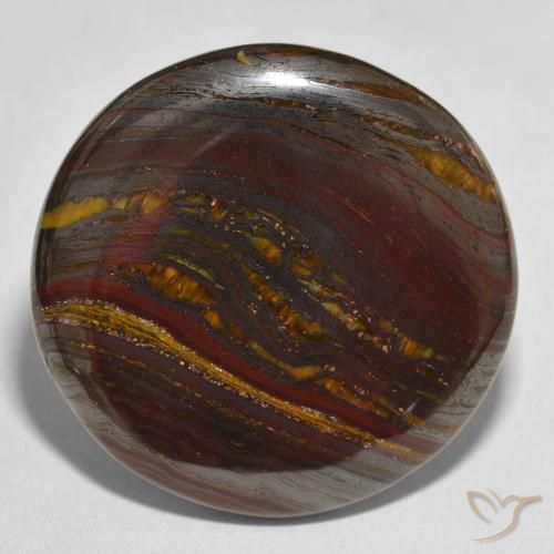 48.13ct Natural Multicolorido Matriz Olho de Tigre, Redondo, Opaco