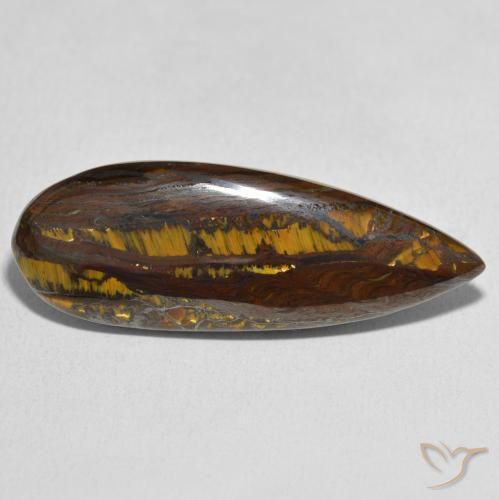 Matriz Olho de Tigre Multicolorido Natural 27.49ct, Formato de pêra, Opaco