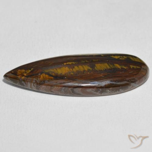 Matriz Olho de Tigre Multicolorido Natural 27.49ct, Formato de pêra, Opaco