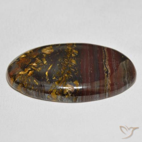 Matriz Olho de Tigre Multicolorido Natural 48.77ct, oval, Opaco