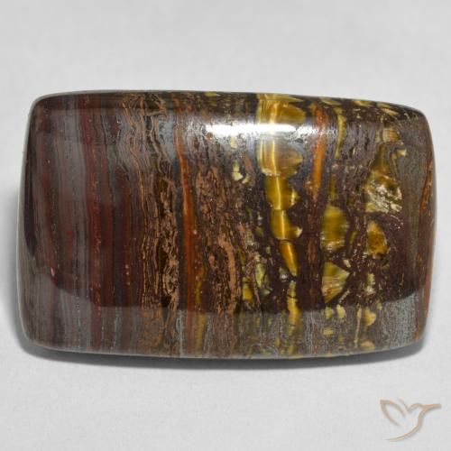 48.44ct Natural Multicolorido Matriz Olho de Tigre, Almofada, Opaco