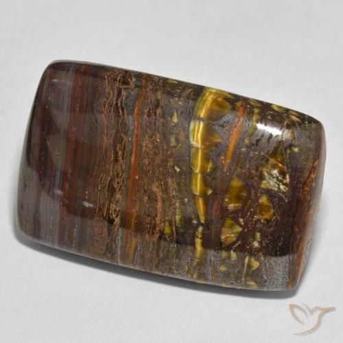 Matriz Olho de Tigre Multicolorido Natural 48.44ct, Almofada, Opaco