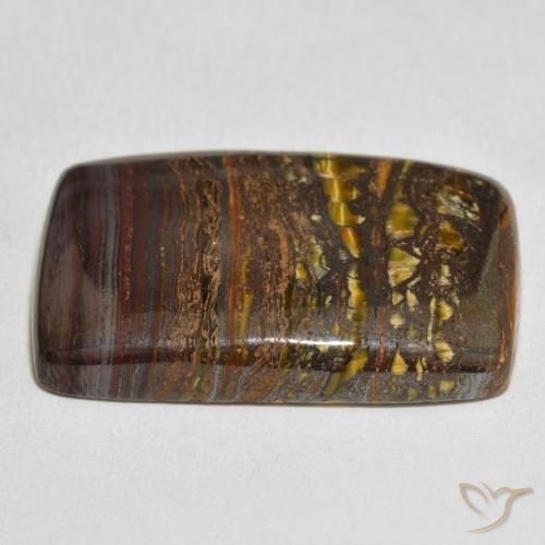 Matriz Olho de Tigre Multicolorido Natural 48.44ct, Almofada, Opaco