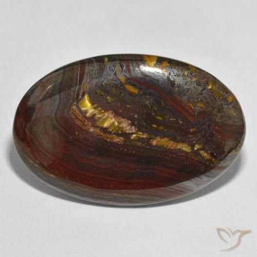 49.04ct Natural Multicolorido Matriz Olho de Tigre, oval, Opaco
