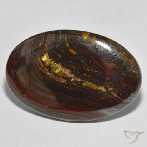 Matriz Olho de Tigre Multicolorido Natural 49.04ct, oval, Opaco