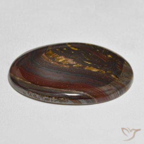 Matriz Olho de Tigre Multicolorido Natural 49.04ct, oval, Opaco