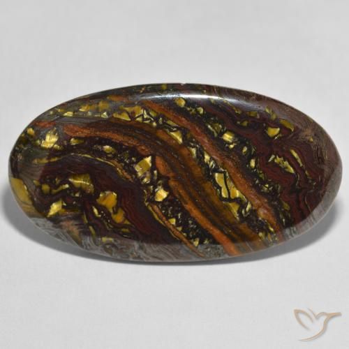 49.22ct Natural Multicolorido Matriz Olho de Tigre, oval, Opaco